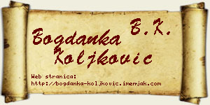 Bogdanka Koljković vizit kartica